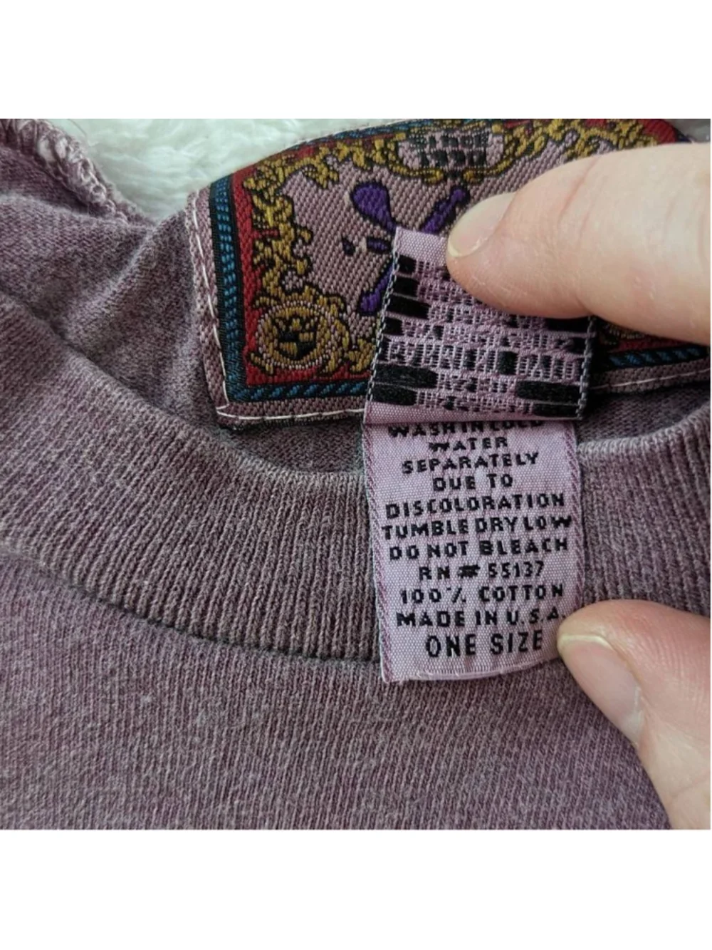 XAM Equipment Vintage 90s Garment Dyed Long Sleeve Plum Purple Top One Size